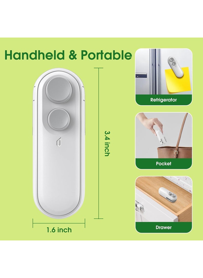 Ekdant EKDANT Portable Mini Sealing Machine 2in1 USB Rechargeable Magnetic Bag Sealer with Cutter Heat Seal Machine for Plastic Bags Handheld Food Bag Sealer for Home Appliances White  - Image 5