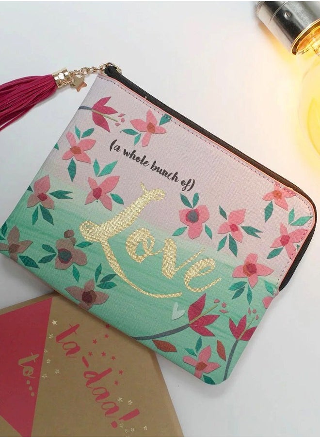 House Of Disaster - Love Pink Pouch – Cute Zipper Pouch for Kids & Adults | Kids Bag | Small bag for Kids - Image 1