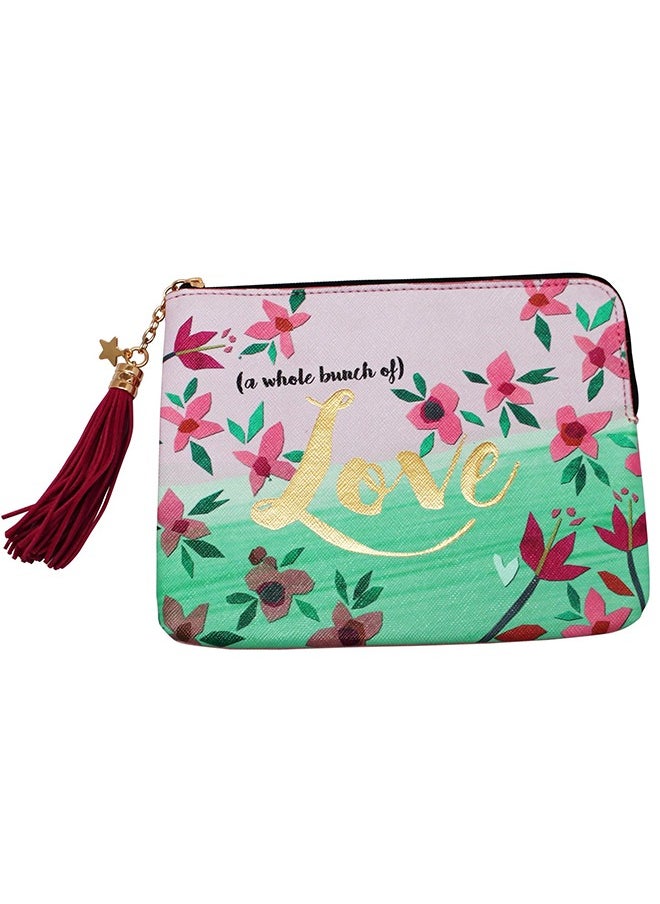 House Of Disaster - Love Pink Pouch – Cute Zipper Pouch for Kids & Adults | Kids Bag | Small bag for Kids - Image 1