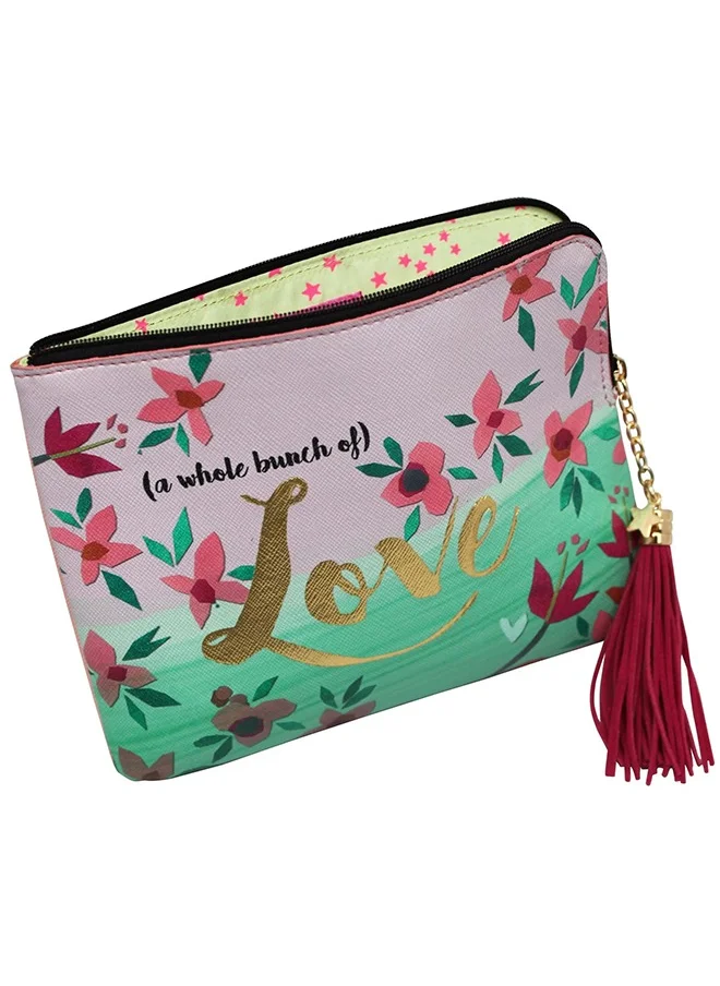 House Of Disaster Love Pink Pouch – Cute Zipper Pouch for Kids & Adults | Kids Bag | Small bag for Kids
