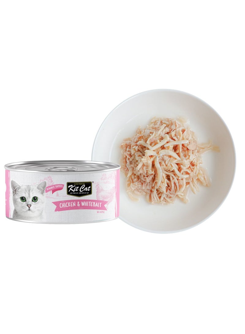 كيت كات 24 قطعة من طعام القطط الرطب بنكهة الدجاج والسمك الأبيض من كيت كات، علب 80 جرام - Image 2