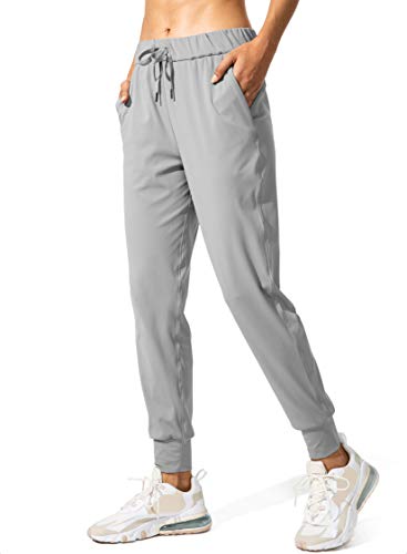 SANTINY Women's Joggers Pants Pockets Drawstring Running Sweatpants for Women Lounge Workout Jogging(Light Grey_M) - Image 1