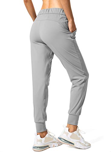SANTINY Women's Joggers Pants Pockets Drawstring Running Sweatpants for Women Lounge Workout Jogging(Light Grey_M) - Image 2