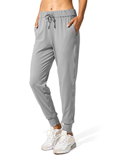 SANTINY Women's Joggers Pants Pockets Drawstring Running Sweatpants for Women Lounge Workout Jogging(Light Grey_M) - Image 4