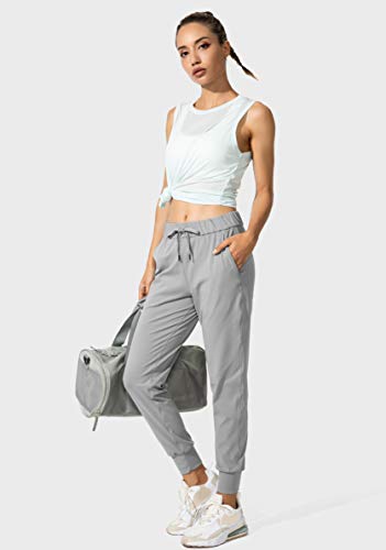SANTINY Women's Joggers Pants Pockets Drawstring Running Sweatpants for Women Lounge Workout Jogging(Light Grey_M) - Image 5
