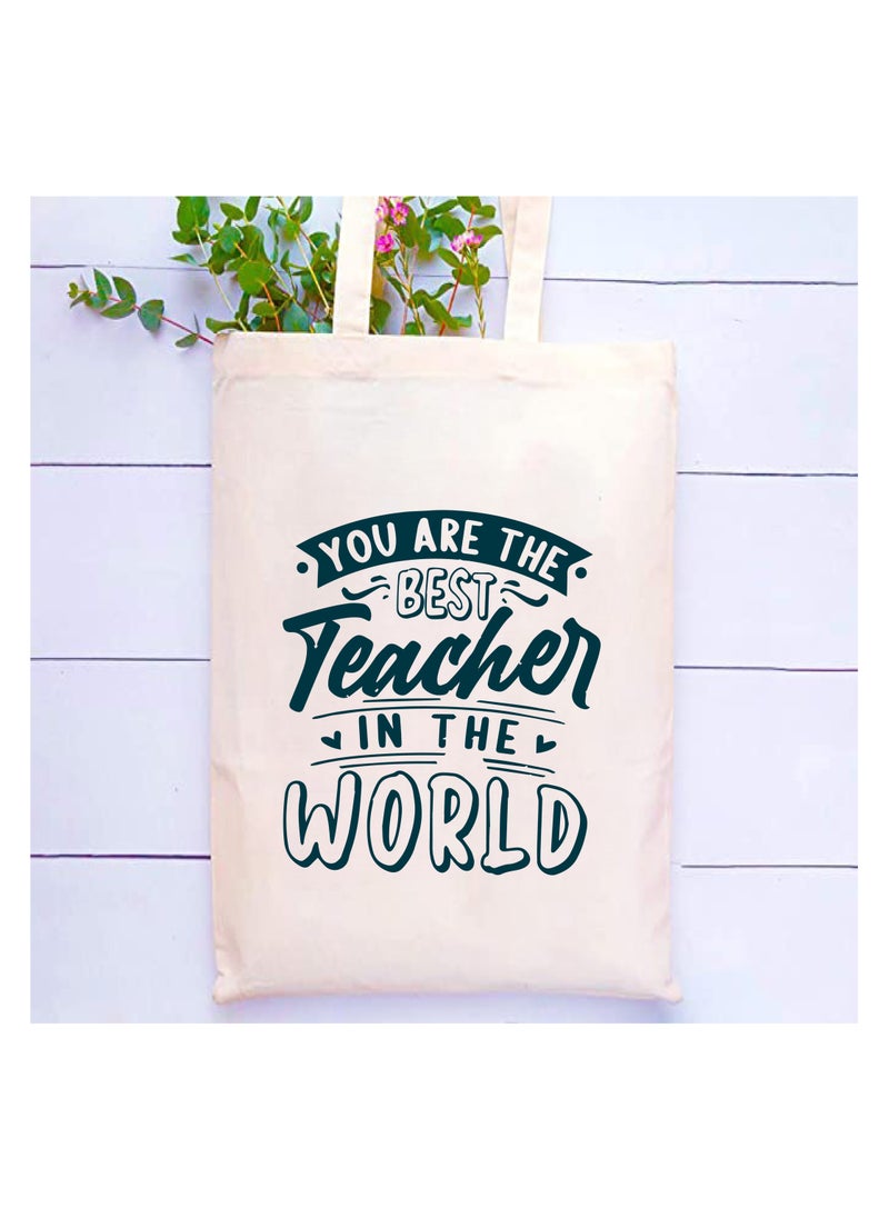 Generic Teacher's day Gift Cotton Bag with Funny Design - Reusable Canvas Tote Bag - Eco Friendly - Lightweight - Grocery Shopping Bag - Gifts for Teacher - School - Office - Travel  - Image 2