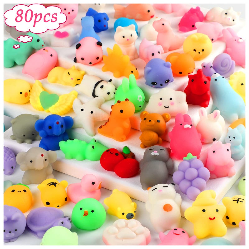 Kingyao 80pcs Mochi Squishy Toys Mini Kawaii Squishy Fidget Toys Bundles Squishies Party Favors for Kids Gift for Easter Basket Stuffers Egg Fillers Birthday Classroom Prize Pinata Christmas Stocking - Image 4