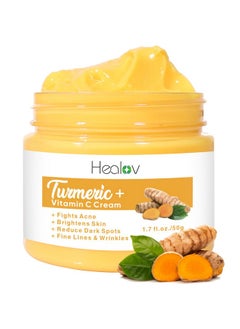 Herblov Turmeric Face Cream for Face & Body - All Natural Turmeric Skin Brightening Lotion - Turmeric Cleanses Skin, Fights Acne, Evens Tone, Fades Scars, Sun Damage, & Age Spots - Pure Turmeric Cream Healing  - Image 1
