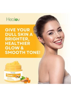 Herblov Turmeric Face Cream for Face & Body - All Natural Turmeric Skin Brightening Lotion - Turmeric Cleanses Skin, Fights Acne, Evens Tone, Fades Scars, Sun Damage, & Age Spots - Pure Turmeric Cream Healing  - Image 2