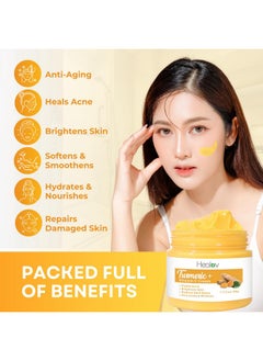 Herblov Turmeric Face Cream for Face & Body - All Natural Turmeric Skin Brightening Lotion - Turmeric Cleanses Skin, Fights Acne, Evens Tone, Fades Scars, Sun Damage, & Age Spots - Pure Turmeric Cream Healing  - Image 3