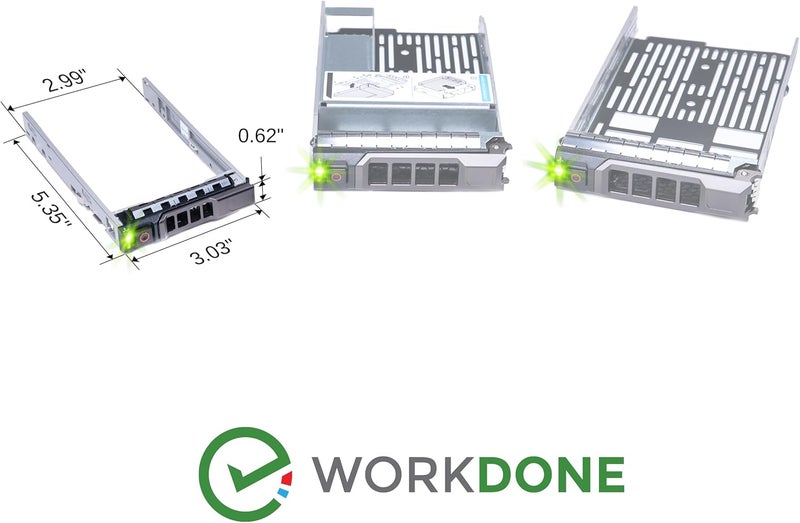 WORKDONE 4-Pack - 2.5" Hard Drive Caddy G176J Compatible for Dell PowerEdge Server - T440 T640 R330 R430 T430 R630 T630 R730 R830 R930 R320 R420 and More - Hot-Swap Tray - Setup with Detailed Manual - Image 5