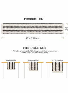 Excefore Table Runner, 30 * 180 CM Burlap Table Runner Balck and White for Modern Farmhouse Decor  - Image 5