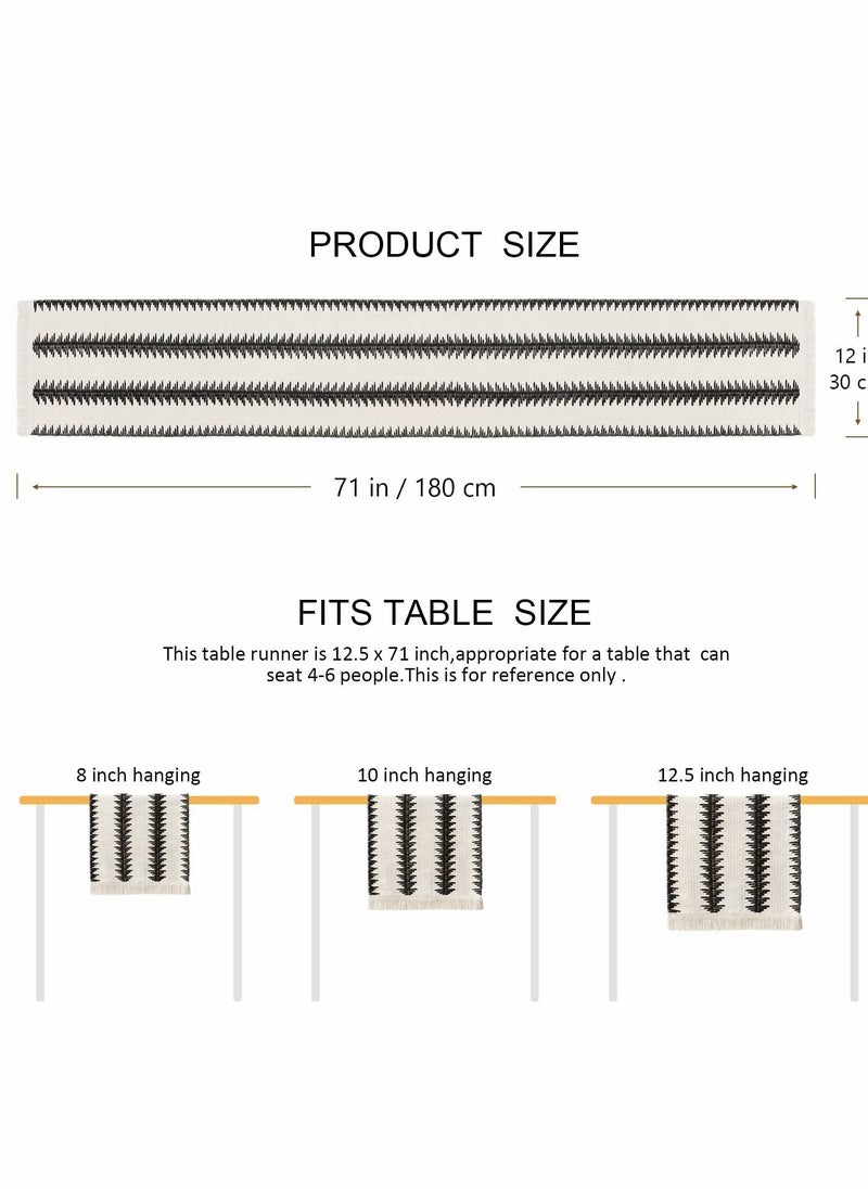 Excefore Table Runner, 30 * 180 CM Burlap Table Runner Balck and White for Modern Farmhouse Decor  - Image 5