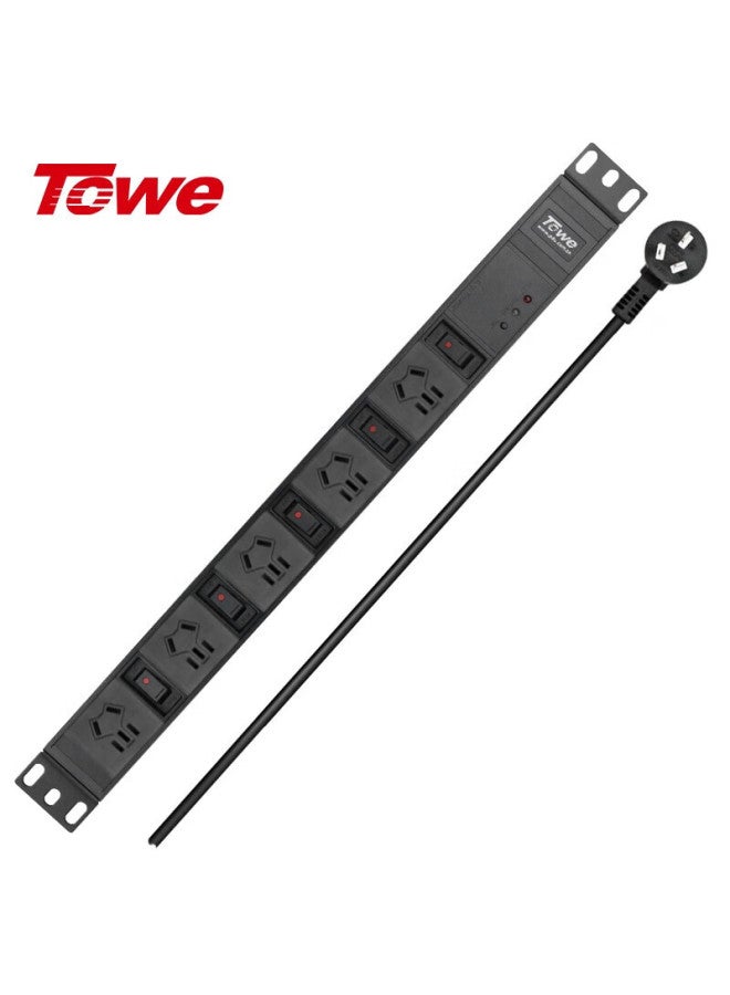 Towe Pdu Cabinet Socket 3m 10a Individual Control Power Strip Surge Protection Lightning Surge Protection Anti-surge Socket/extension Board Single Control Single Switch 5 Outlets - Image 1