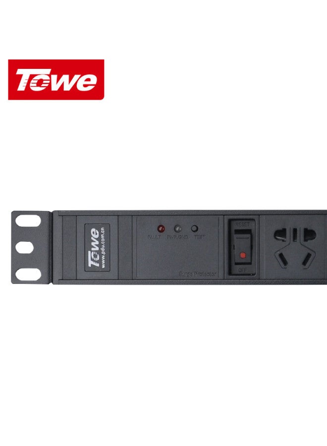 Towe Pdu Cabinet Socket 3m 10a Individual Control Power Strip Surge Protection Lightning Surge Protection Anti-surge Socket/extension Board Single Control Single Switch 5 Outlets - Image 2