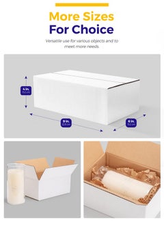 MESHA White Corrugated Mailing Box 9X6X4'' Shipping Boxes Cardboard For Small Business Packaging Small Items Gift Box Mailer 25Pack  - Image 2