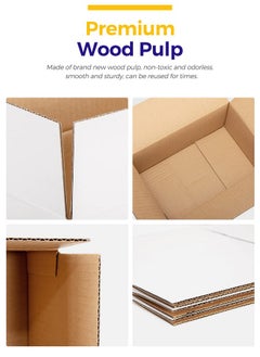 MESHA White Corrugated Mailing Box 9X6X4'' Shipping Boxes Cardboard For Small Business Packaging Small Items Gift Box Mailer 25Pack  - Image 4