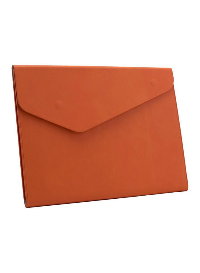 NIBEMINENT Creative PU Leather Portfolio A4 File Pouch Orange - Image 1
