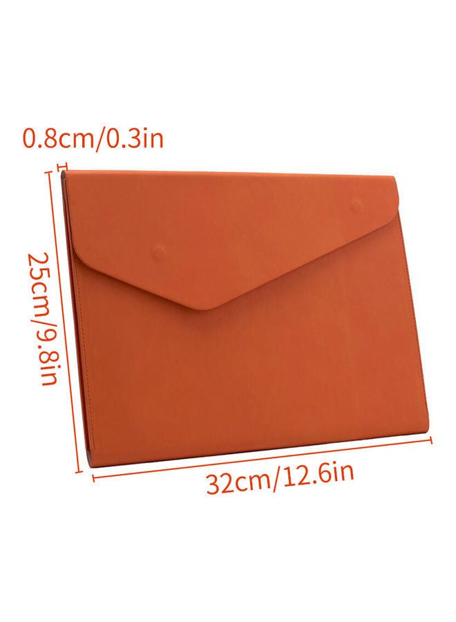 NIBEMINENT Creative PU Leather Portfolio A4 File Pouch Orange - Image 2