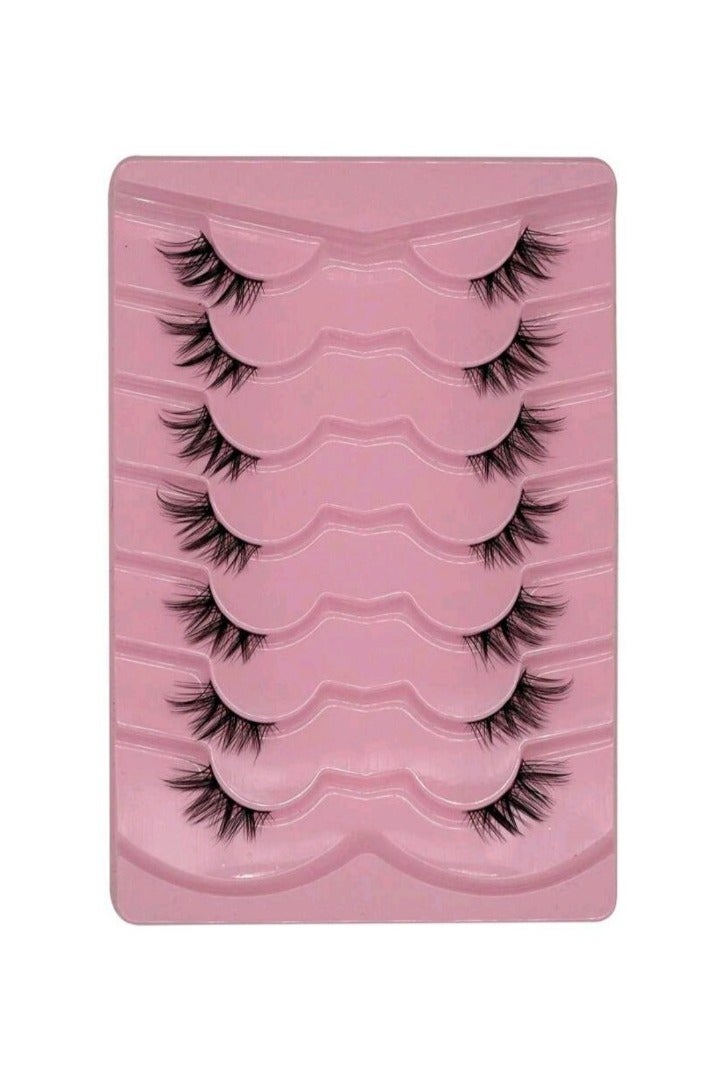 روزي لاشيز 7 أزواج من الرموش الطرفيه رموش مسحوبة لطرف العين بخط جفن مريح للاستخدام عدة مرات - Image 2