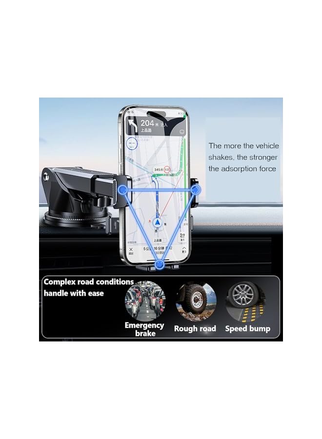 S-TOP Vacuum Car Phone Holder Dashboard & Windshield Universal Car Mount Phone Holder Desk Stand with Suction Cup Base and Telescopic Arm for iPhone,Samsung,Google,More Smartphones - Image 4