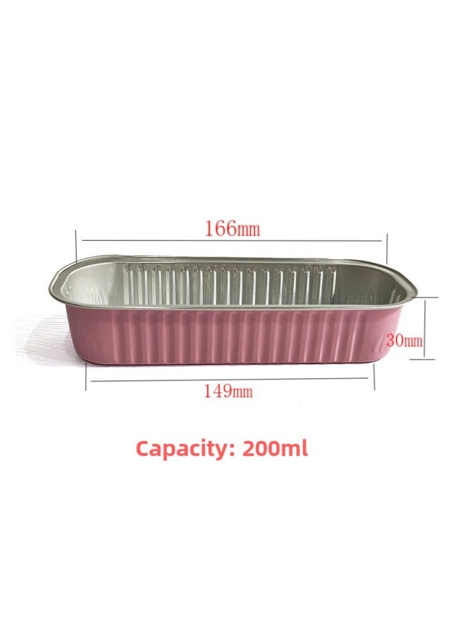 Thickened Air Fryer Oven Special Tin Paper Box Baked Durian Cheese Baked Sweet Potato Aluminum Foil Baking Cake Packaging Box-Specification:Light Pink-Colour:166-200ml Without Cap  - Image 1
