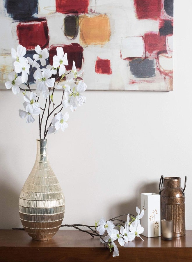 Vickerman 28" Artificial White Dogwood Stem, Set of 3 - Image 5