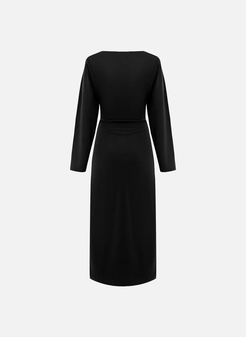 Lichi  Jersey midi dress with waist decor for Women | Best Price UAE
