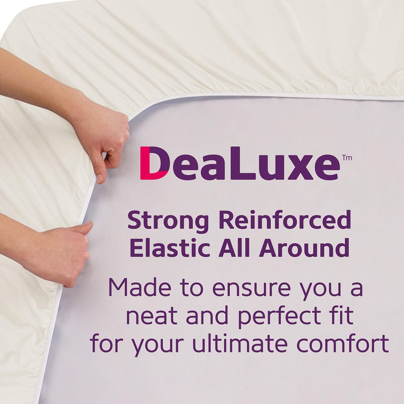 DeaLuxe King Fitted Sheet - REAL [16-Inch] Extra Deep Pocket King Size Fitted Sheet Only - Your PERFECTLY-FIT Fitted Sheet for 14 -18  Deep Mattress - Best Fit Bottom Deep Fitted Bed Sheet - Ivory (Off White) - Image 4