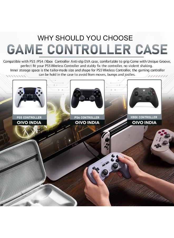 Chabeia Dual Controller Remote Hard Carry Cover Compatible for PS5/PS4/XBOX Water-Resistant Travel Carry Case - Image 5