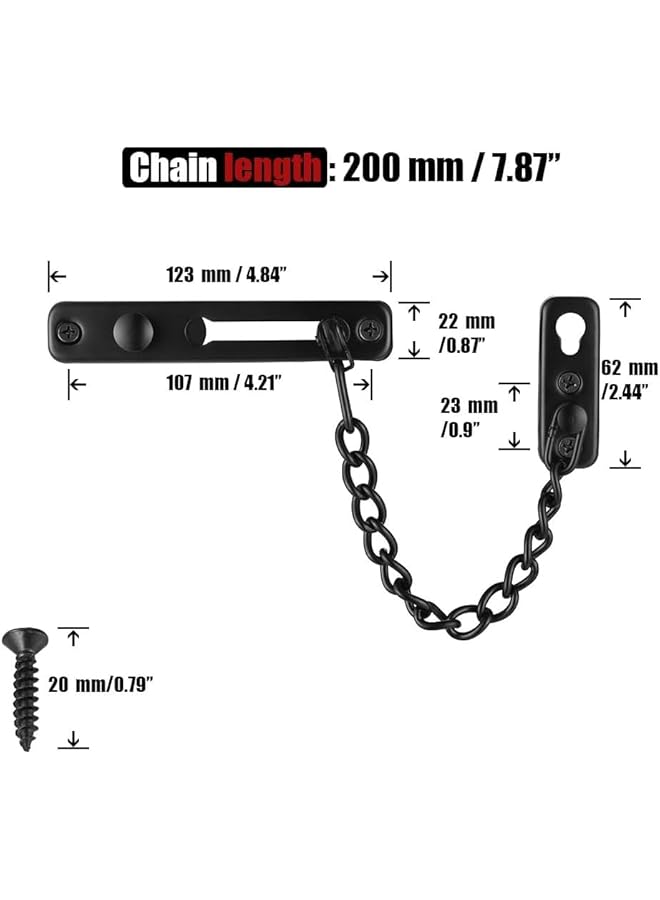 promass Door Chain Lock Black, Stainless Steel Door Guard with Spring Anti-Theft Press Lock, Matte Black - Image 2