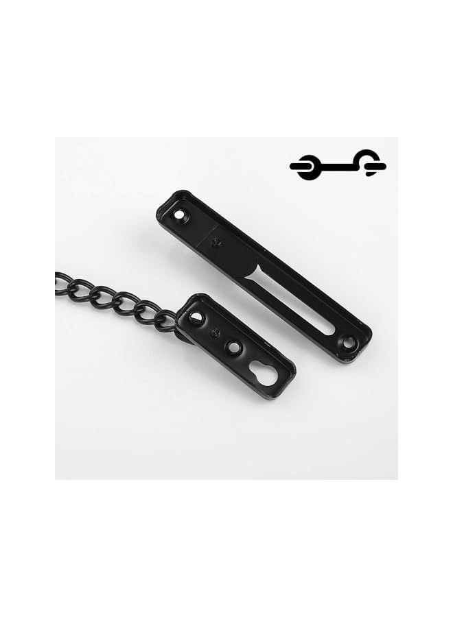 promass Door Chain Lock Black, Stainless Steel Door Guard with Spring Anti-Theft Press Lock, Matte Black - Image 5