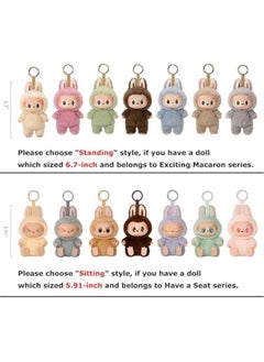 Generic Labubu protective case - Labubu case,Labubu Keychain Plush Figure Doll Protective Cover,Labubu Clear Dust Cover Figure Display Bag,Protective Cover for Labubu Plush Figure Doll(Style B Sitting)  - Image 3