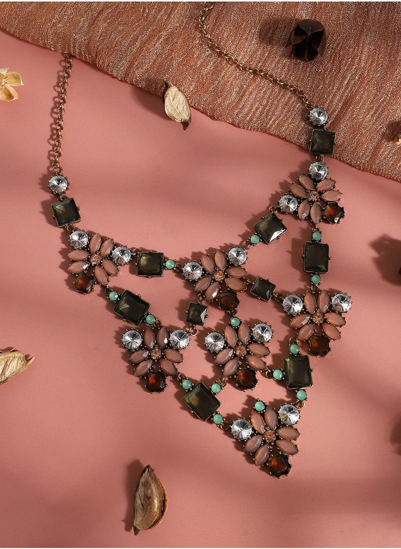 SOHI Designer Statement Stone Necklace