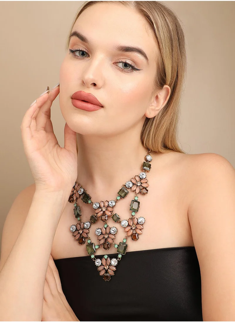 SOHI Designer Statement Stone Necklace