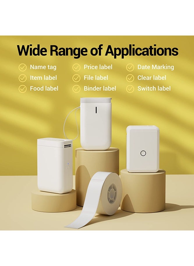 NIIMBOT - D11/D110/D101 Label Maker Tape Adhesive White Label Sticker Waterproof Thermal Label Paper for Barcode Printing 12*30mm White - Image 1