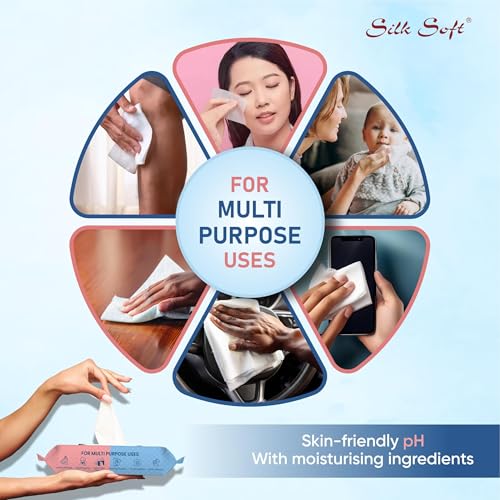 Silk Soft Multipurpose Wet Wipes – 198 Wipes (66 x 3 Packs) | Gentle, Alcohol-Free & Hypoallergenic | Effective Cleaning for Hands, Face & Surfaces - Image 5