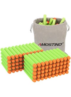 AMOSTING Refill Darts 100Pcs Bullet For Nerf Nstrike Elite 2.0 Zombie Strike Rebelle Green With Storage Bag  - Image 1