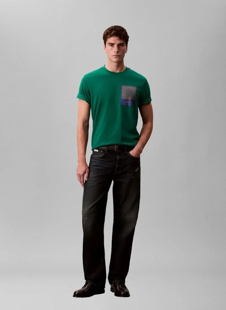 CALVIN KLEIN  Graphic Crew Neck T-Shirt for Men | Best Price UAE