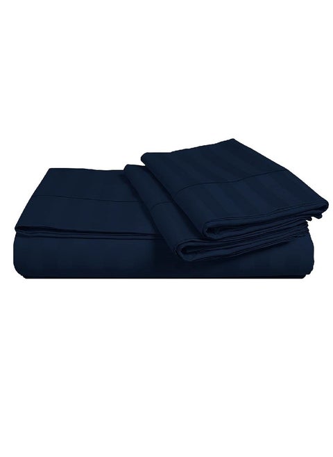 Double Size Stripe Bed Sheet Set 100% Cotton Premium Quality 150x200+20cm