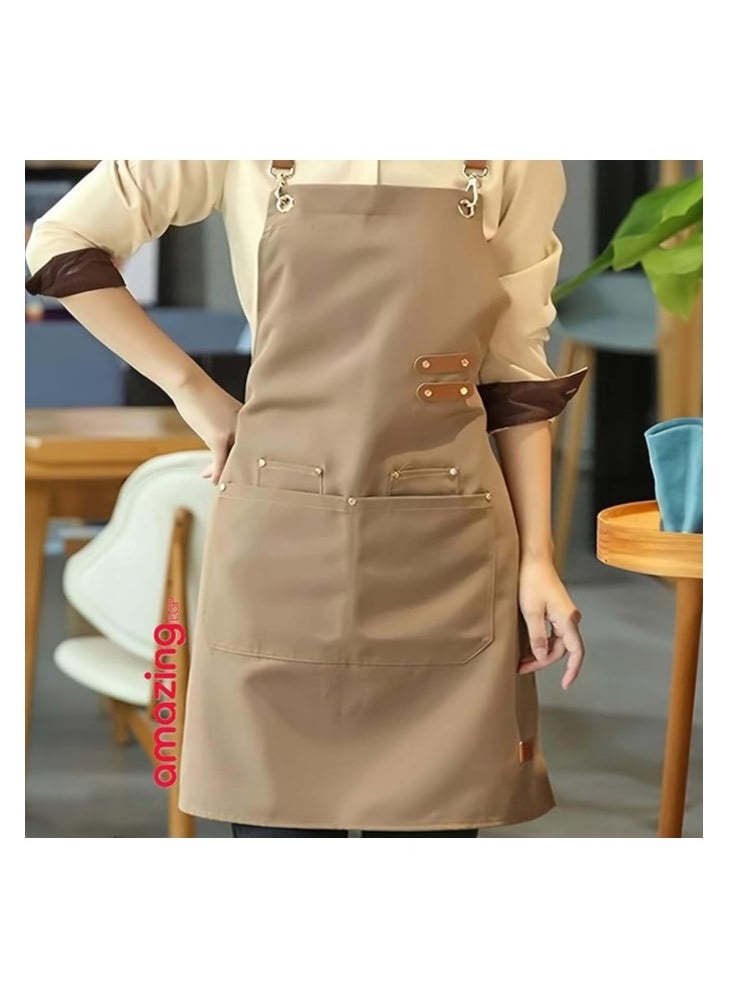 amazing.EGP - THE PACK | Chef Apron, Cotton Canvas Back Apron with Large Pockets for Women and Men, Adjustable Durable Cooking Apron, Waterproof Work Apron for Cooking - Image 1