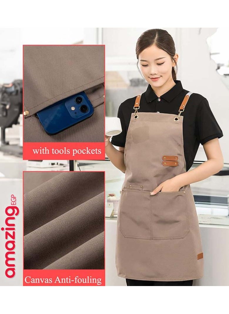 amazing.EGP - THE PACK | Chef Apron, Cotton Canvas Back Apron with Large Pockets for Women and Men, Adjustable Durable Cooking Apron, Waterproof Work Apron for Cooking - Image 1