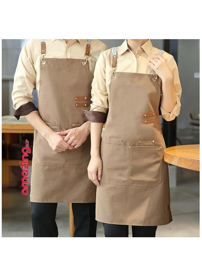 amazing.EGP - THE PACK | Chef Apron, Cotton Canvas Back Apron with Large Pockets for Women and Men, Adjustable Durable Cooking Apron, Waterproof Work Apron for Cooking - Image 1