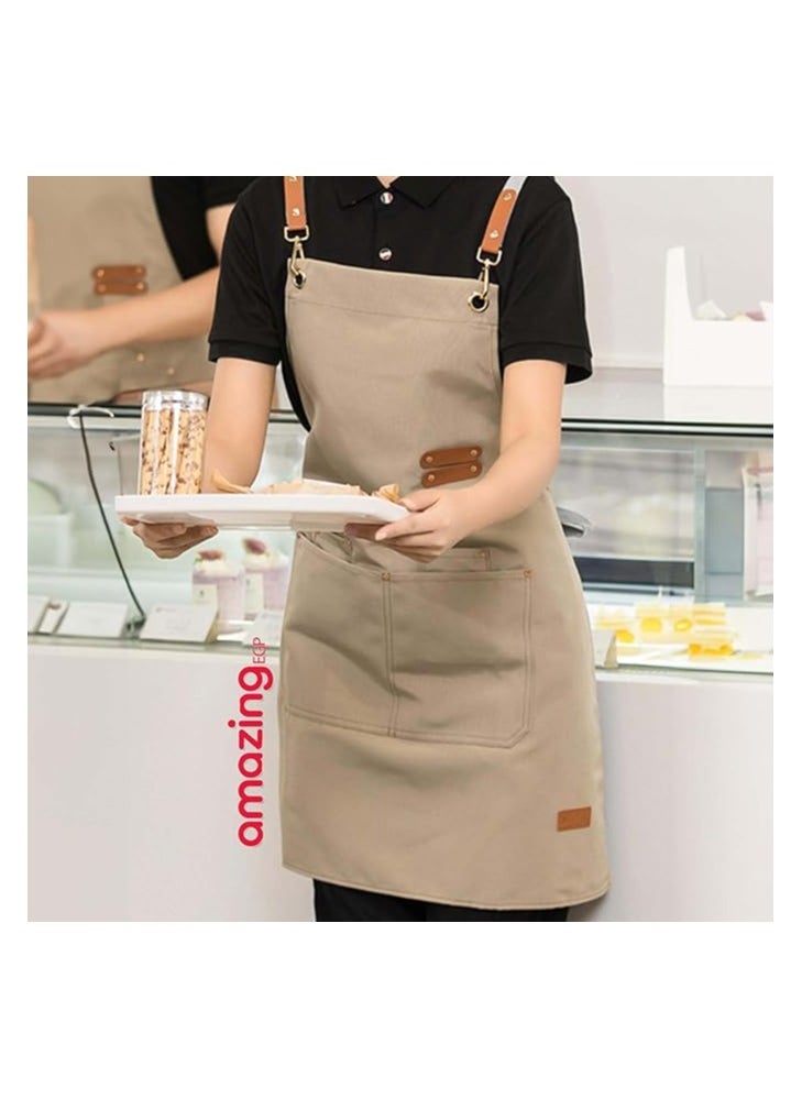 amazing.EGP - THE PACK | Chef Apron, Cotton Canvas Back Apron with Large Pockets for Women and Men, Adjustable Durable Cooking Apron, Waterproof Work Apron for Cooking - Image 1