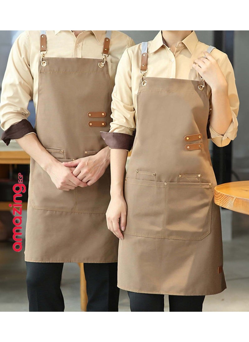 amazing.EGP - THE PACK | Chef Apron, Cotton Canvas Back Apron with Large Pockets for Women and Men, Adjustable Durable Cooking Apron, Waterproof Work Apron for Cooking - Image 1