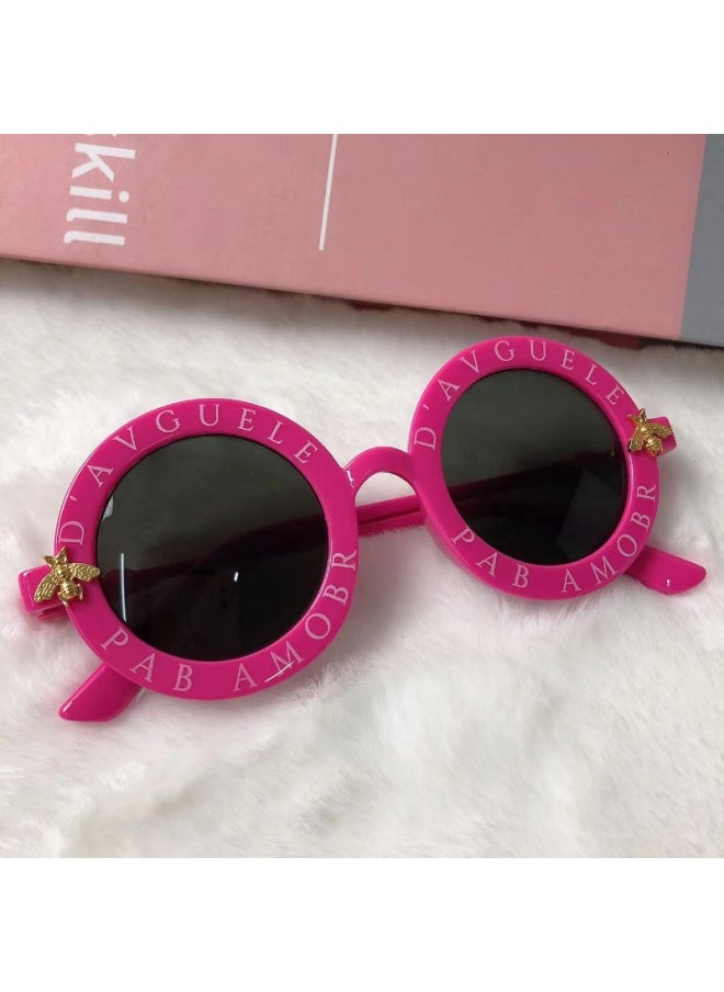 Generic - New Children Vintage Sunglasses Decorate Little Bee Circular Sun Glasses Summer Sunscreen Children Eyewear UV400 Gafas De Sol-Lenses Color:A5-Frame Color:As shown in the figu - Image 1