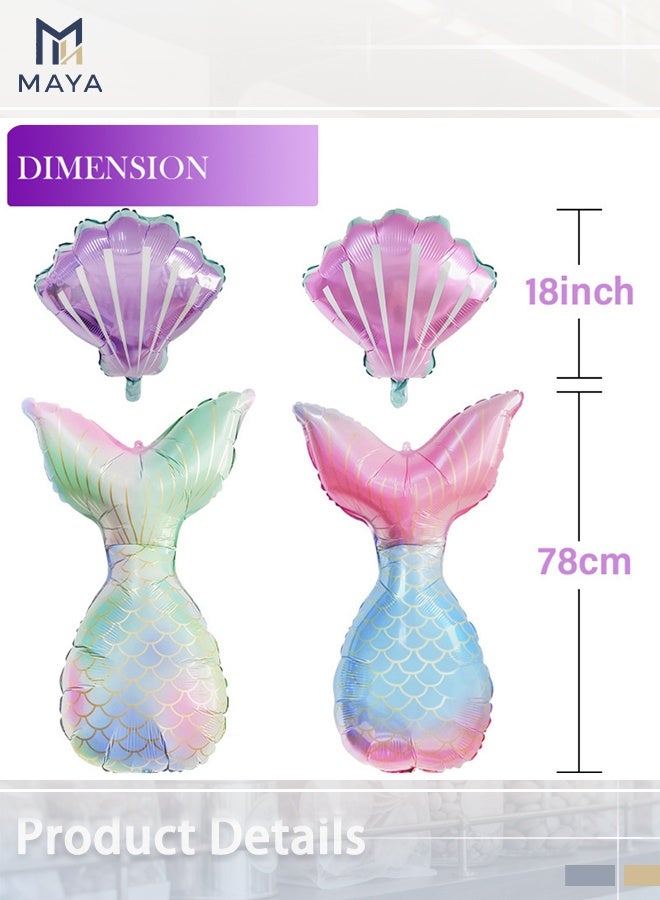 Maya 20 Pcs Mermaid Confetti Balloons, Mermaid Tail Sea Foil Balloons, for Birthday Wedding Summer Beach Mermaid Sea Theme Party Supplies - Image 4