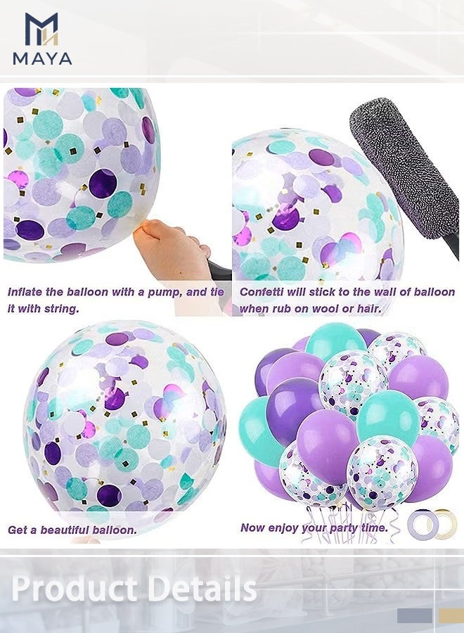 Maya 20 Pcs Mermaid Confetti Balloons, Mermaid Tail Sea Foil Balloons, for Birthday Wedding Summer Beach Mermaid Sea Theme Party Supplies - Image 5