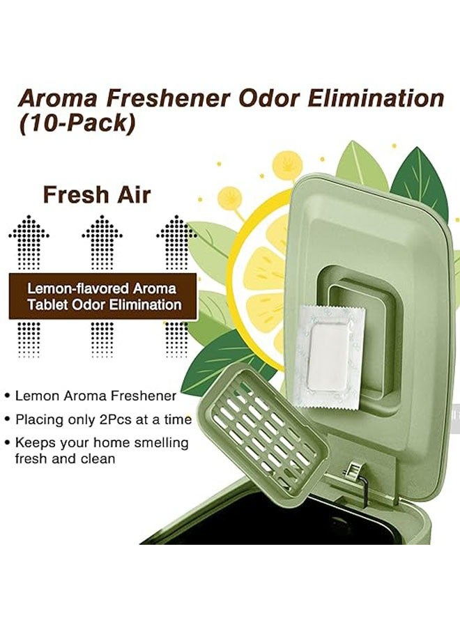 Arabest Slim Trash Can for Bathroom with Air Freshener Soft Close Lid, 6 Liter/ 1.6 Gallon Stainless Steel Garbage Can with Removable Inner Bucket,Step Pedal, Small Wastebasket for Bedroom, Kitchen (Green)  - Image 2