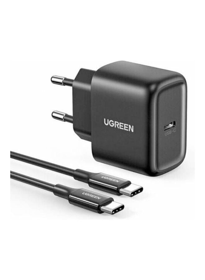 يو جرين شاحن سريع بتقنية PD + كابل USB بمقبس أوروبي - Image 1